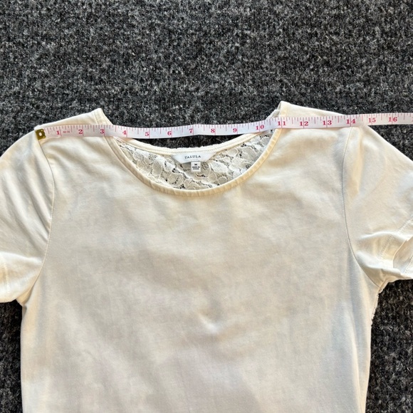 Talula Sz M Jersey Lace Back Dress Cream - Picture 6 of 9